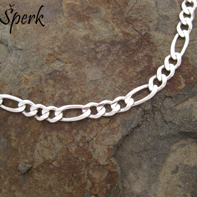 Silný stříbrný řetízek ~ hravé oválky