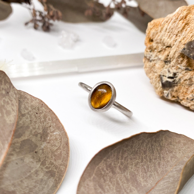 Stříbrný matný prsten ~ tygří oko Stříbrný matný prsten ~ tygří oko