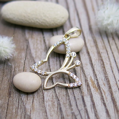 Přívěsek motýl ~ žluté zlato