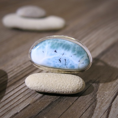 Stříbrný prsten ~ larimar