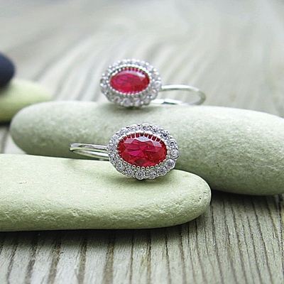 Náušnice bílé zlato se zirkony