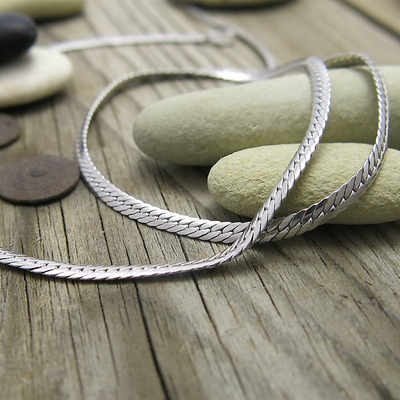 Stříbrný náhrdelník ~ had