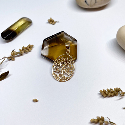 Zlatý přívěšek ~ strom života, žluté zlato, vajíčko