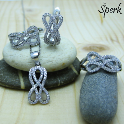 Souprava se zirkony ~ stříbro 