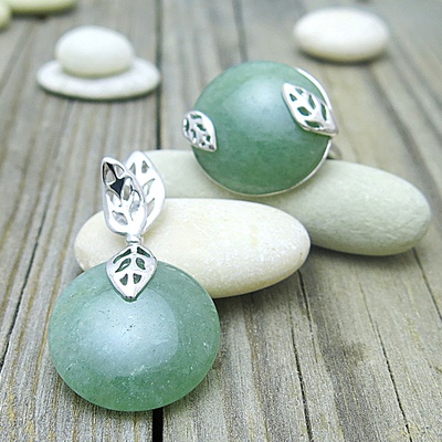 Stříbrná souprava šperků ~ avanturín