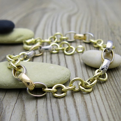 Masivní náramek ~ žluté, bílé a růžové zlato