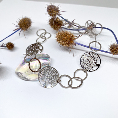 Stříbrný náramek se stromy života