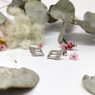 Stříbrné náušnice se zirkony  Stříbrné náušnice se zirkony