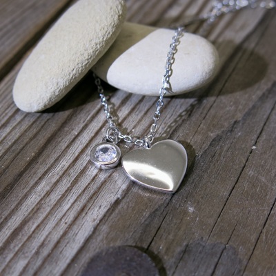 Náhrdelník s přívěsky ~ srdíčko, zirkon