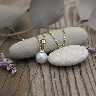 Žluté zlato ~ řetízek s perlou