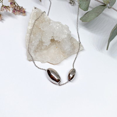 Náhrdelník s korálky ~ stříbro 