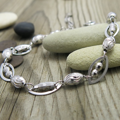 Náramek stříbro ~ broušení a lesk Náramek stříbro ~ broušení a lesk