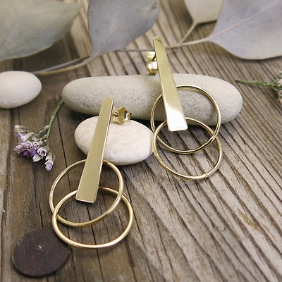 Náušnice na puzetu ~ žluté zlato 