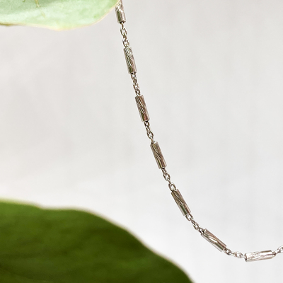 Stříbrný řetízek - články napůl broušené