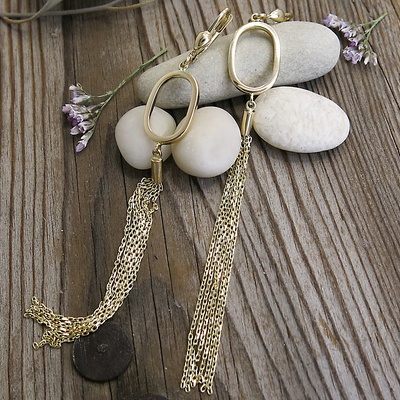 Dlouhé visací náušnice ~ žluté zlato Dlouhé visací náušnice ~ žluté zlato