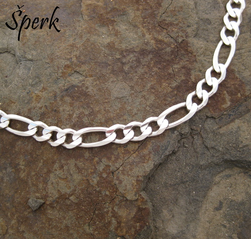 Silný stříbrný řetízek ~ hravé oválky 1