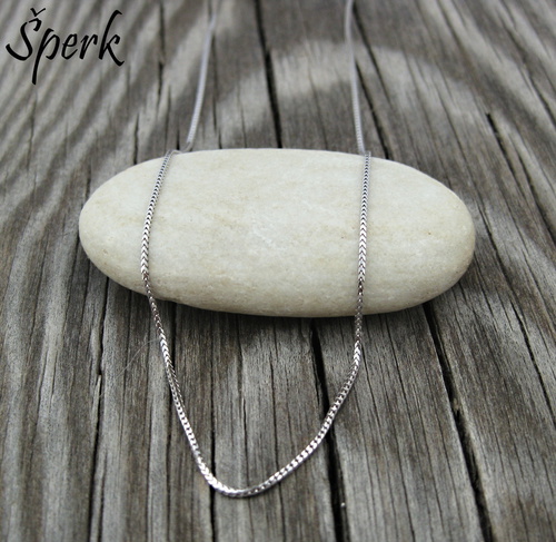 Zlatý náhrdelník – bílé zlato, hadovitý jednoduchý řetízek ideální na přívěsky 1