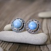 Náušnice s larimarem ve stříbře 2