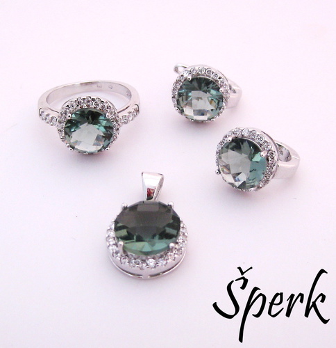 Luxusní stříbrná souprava šperků ~ souhra zirkonů 1