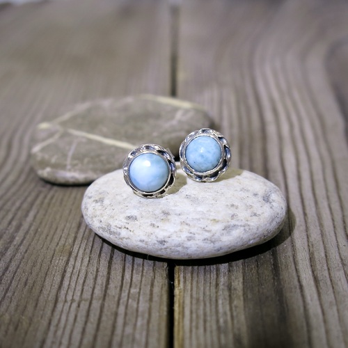 Larimar ~ stříbrné náušnice 1