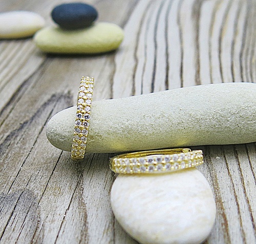 Náušnice žluté zlato-kruhy 1