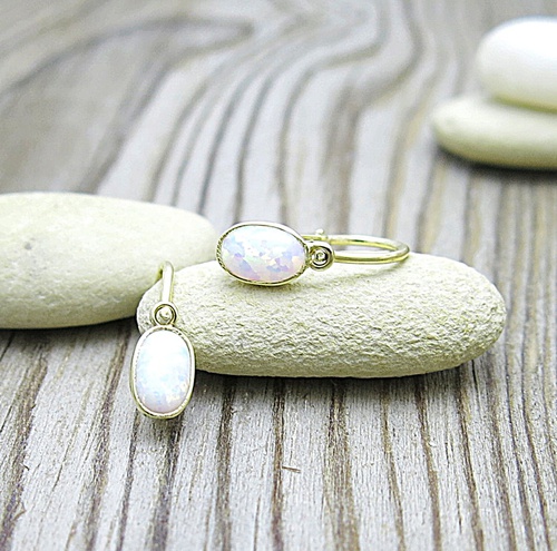 Náušnice s opálem – žluté zlato Náušnice s opálem – žluté zlato 1