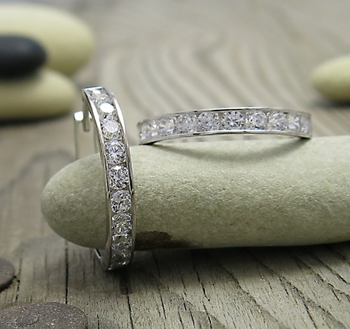 Velké kruhy, náušnice bílé zlato. 1