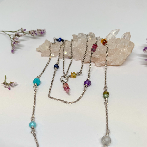Duhový náhrdelník s minerály 1