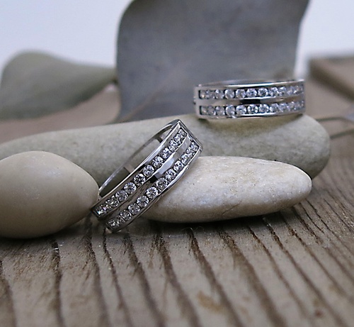 Bílé zlato ~ náušnice se zirkony 1