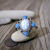 Zdobený prsten ~ tyrkys a syntetický opál 2