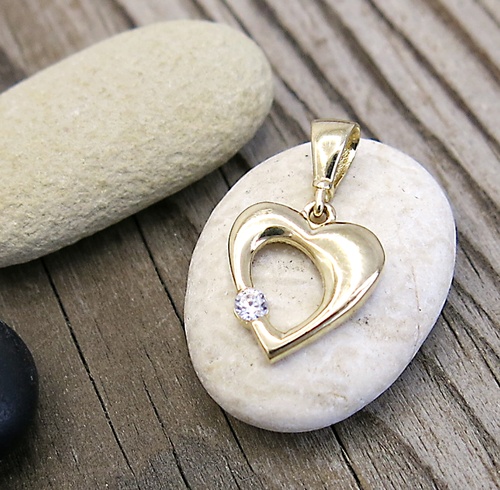 Žluté zlato ~ přívěsek srdíčko 1