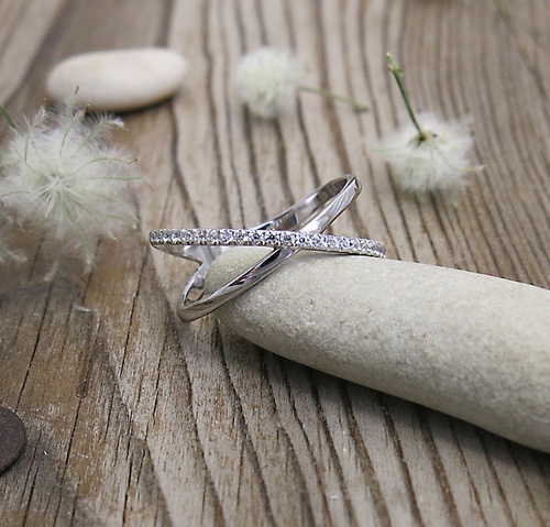 Prsten se zirkony ~ bílé zlato  Prsten se zirkony ~ bílé zlato  1