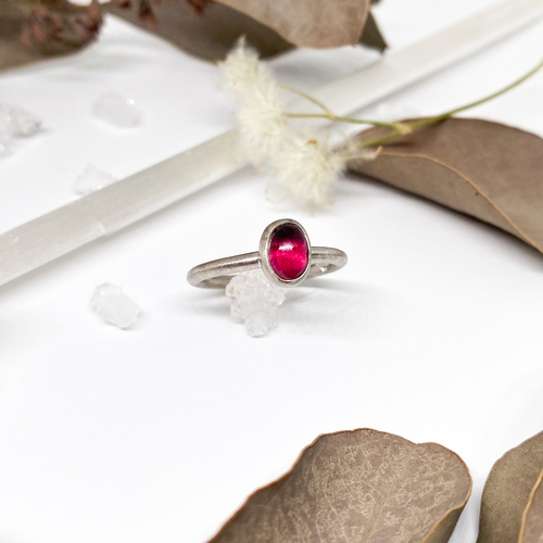 Stříbrný matný prsten ~ almandin Stříbrný matný prsten ~ almandin 1