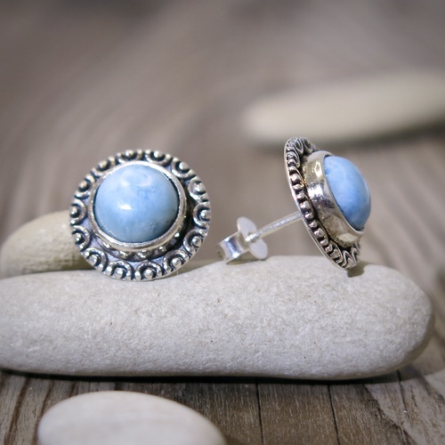 Náušnice s larimarem ve stříbře 1