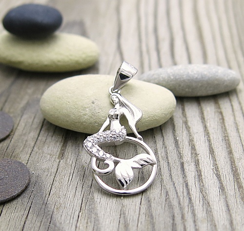 Mořská pana ~ stříbrný přívěs se zirkony 1