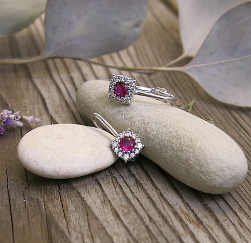 Bílé zlato ~ náušnice se zirkony na patent Bílé zlato ~ náušnice se zirkony na patent 1