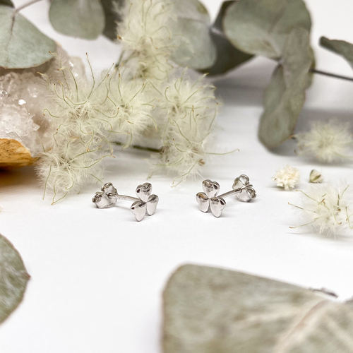 Stříbrné náušnice - trojlístky 1