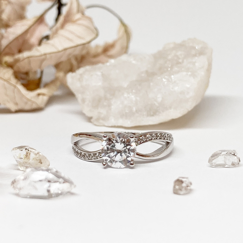 Prsten se zirkony ~ bílé zlato  Prsten se zirkony ~ bílé zlato  1