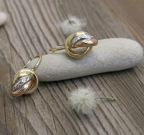 Náušnice suky ~ žluté zlato 1