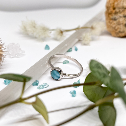 Stříbrný broušený prsten ~ Larimar Stříbrný broušený prsten ~ Larimar 1