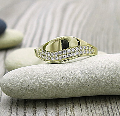 Prsten žluté zlato ~ zirkony Prsten žluté zlato ~ zirkony 1