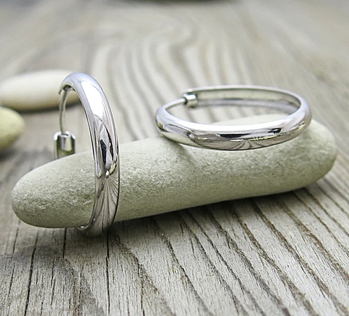 Velké náušnice kruhy, bílé zlato Velké náušnice kruhy, bílé zlato 1