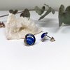 Náušnice s lapisem lazuli a zirkony ~ stříbro  2