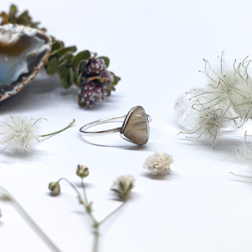 Stříbrný prsten ~ měsíční kámen   1