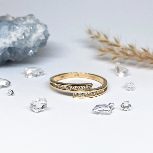 Prsten překrývající se proužky ~ žluté zlato Prsten překrývající se proužky ~ žluté zlato 1