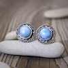 Náušnice s larimarem ve stříbře 2