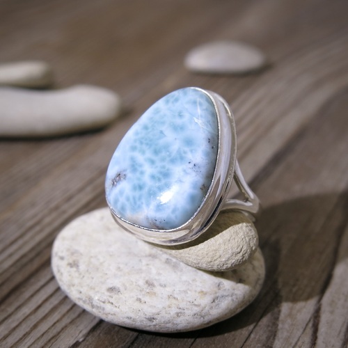 Prsten stříbro ~ larimar 1