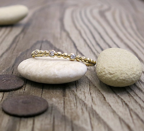 Kuličky a zirkony ~ zlatý prsten Kuličky a zirkony ~ zlatý prsten 1