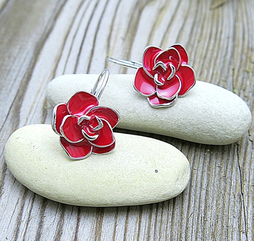 Stříbrné náušnice kytičky 1