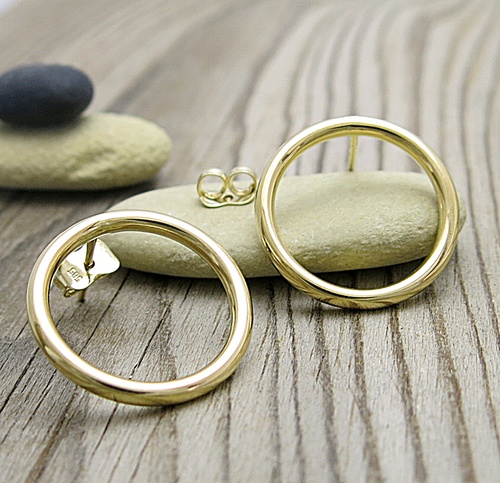 Kruhy, náušnice žluté zlato. Kruhy, náušnice žluté zlato. 1